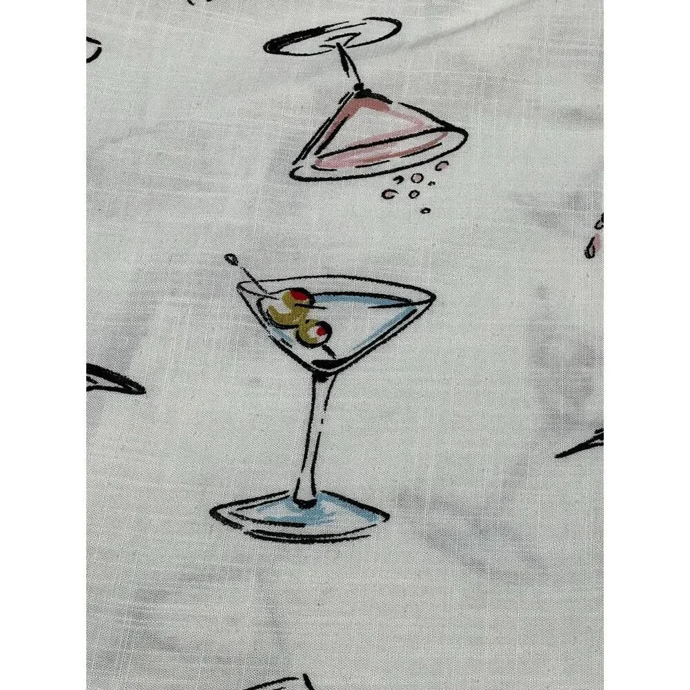Paper Heart Cocktail Print Midi Dress Pockets Linen Blend Cin Cin NWOT Small - Picture 4 of 8